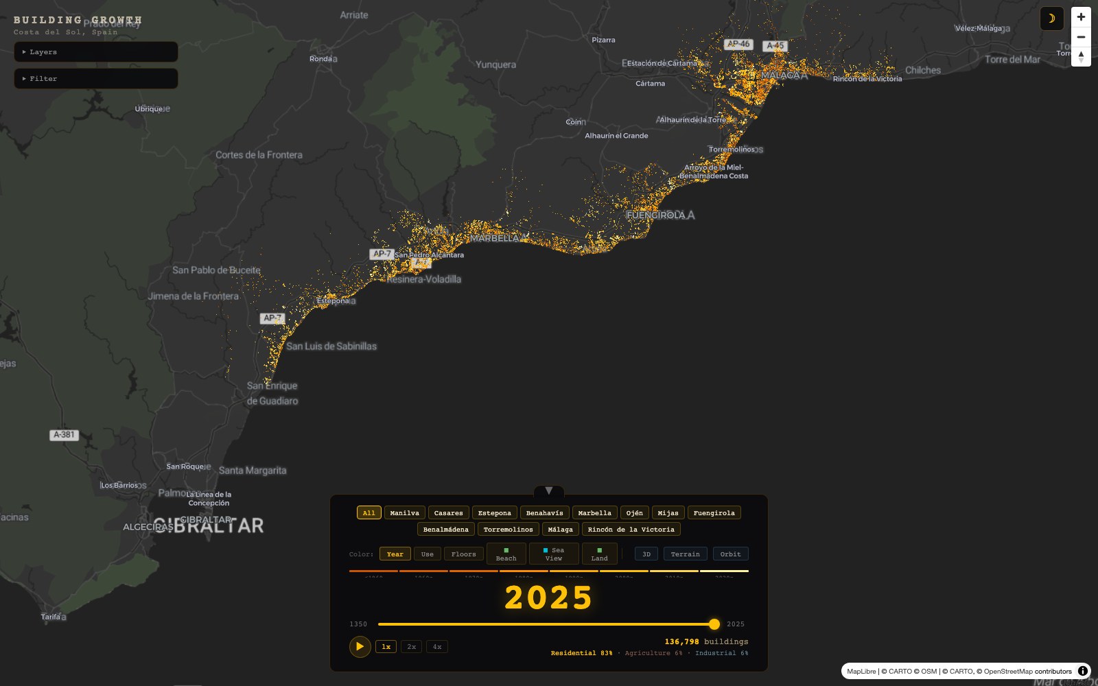Viewer, year slider